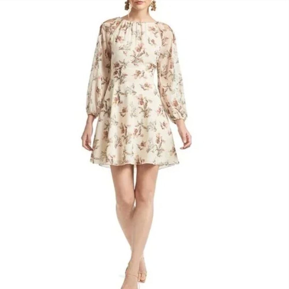 SACHIN + BABI Dress Size 10 Evening Gown NEW Bevvy Dress Floral Mini Cream - Picture 2 of 10